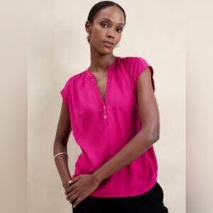 Banana Republic Pink Sheer Top Size L